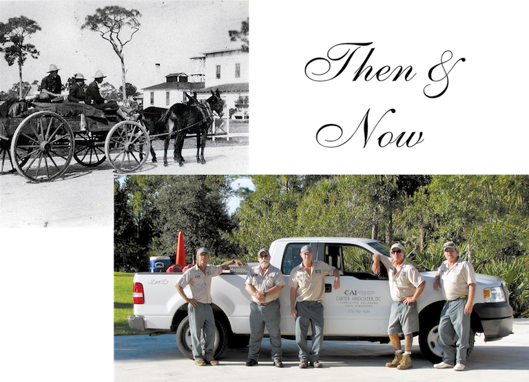Carter Associates Land Surveying Crew Then and Now